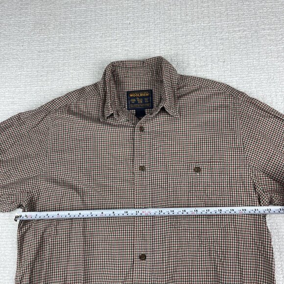 Vintage Woolrich Plaid Button-Up Lumberjack Flannel Men's L Red Green - Picture 11 of 16
